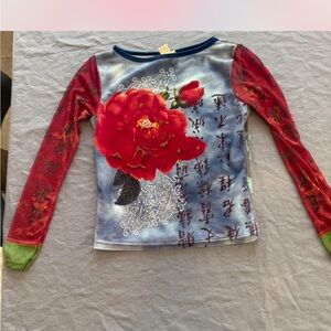 HUGE ISO: CACHE BRAND LONG SLEEVE MESH TOP